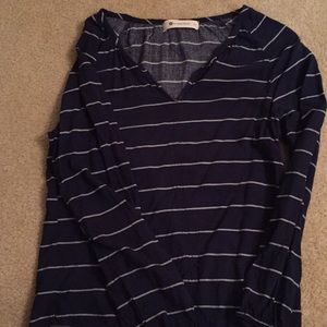Navy Blue striped long sleeve shirt